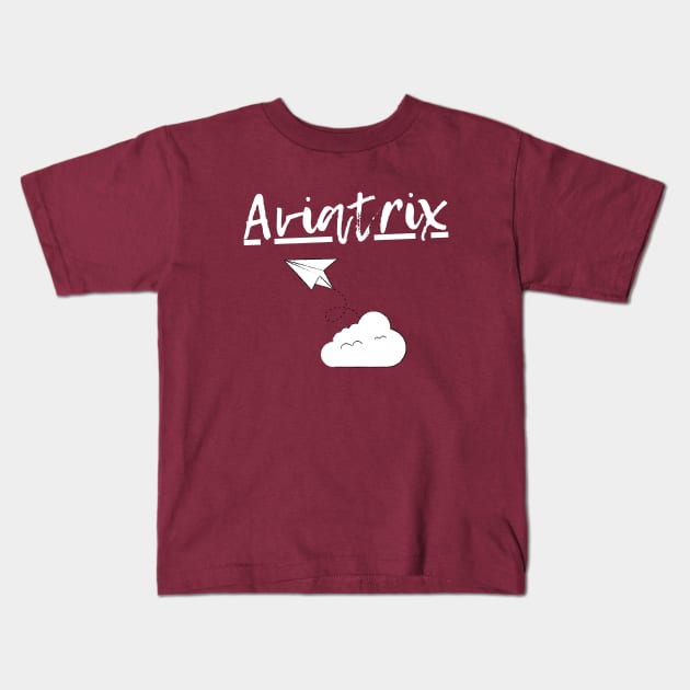 Aviatrix on Clouds Kids T-Shirt by Jetmike